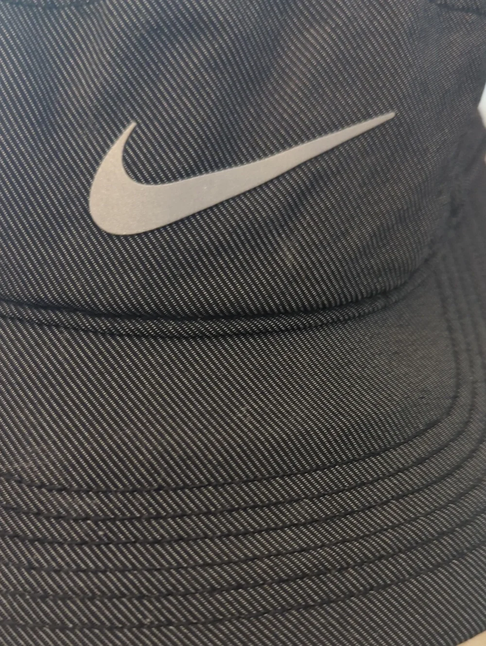 Nike AW84 Dri- Fit  5 Panel Black Swoosh Performance Cap Small